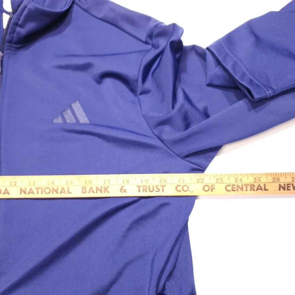 adidas Track Jacket Mens M Blue Full Zip Stand Collar Zip Pockets